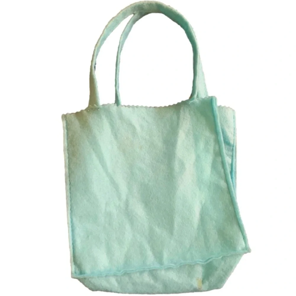 Baby Chick Blue Felt Easter Bag Basket